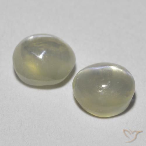 Pedras preciosas de Crisoberilo Olho de Gato branco quente natural de 1.09 ct, oval, Translúcido