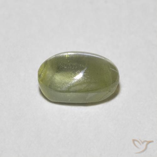 Crisoberilo Olho de Gato Medium Dark-Green Natural 0.55ct, oval, Translúcido