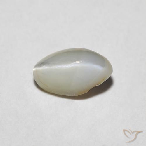 0.62ct Natural Cinza muito claro Crisoberilo Olho de Gato, oval, Opaco