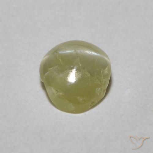 Crisoberilo Olho de Gato Verde amarelado Natural 0.60ct, oval, Translúcido