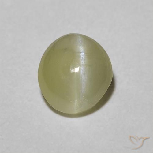Crisoberilo Olho de Gato amarelo médio Natural 0.45ct, oval, Translúcido
