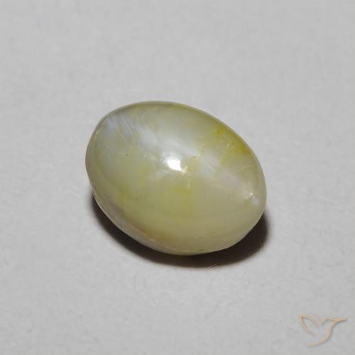1.39ct Natural amarelo médio Crisoberilo Olho de Gato, oval, Opaco