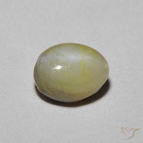 Crisoberilo Olho de Gato amarelo médio Natural 1.39ct, oval, Opaco