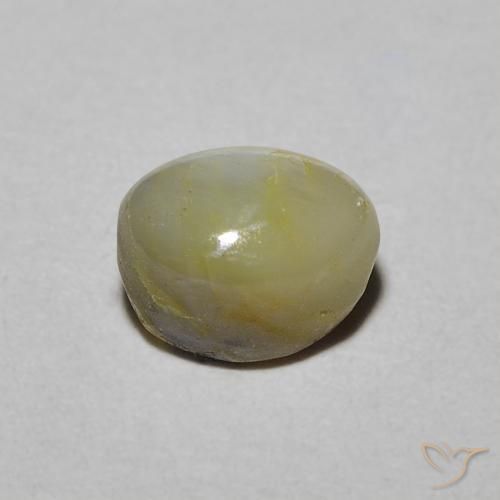 Crisoberilo Olho de Gato amarelo médio Natural 1.39ct, oval, Opaco