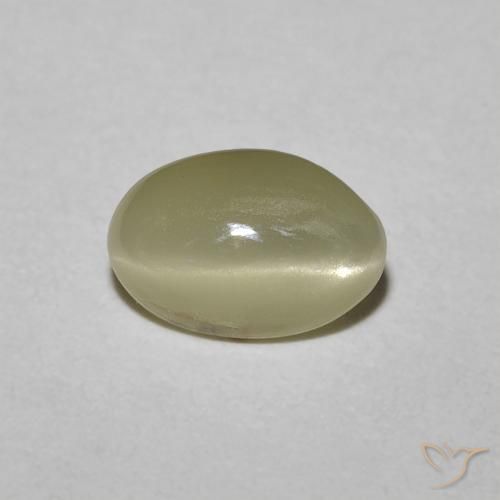 0.82ct Natural Amarelo Creme Pálido Crisoberilo Olho de Gato, oval, Opaco