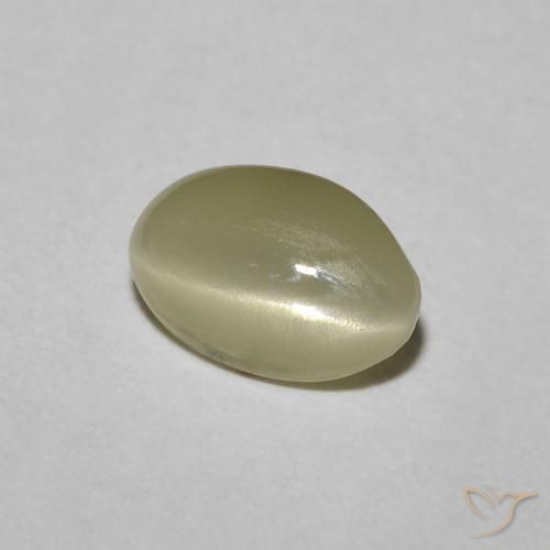 Crisoberilo Olho de Gato Amarelo Creme Pálido Natural 0.82ct, oval, Opaco