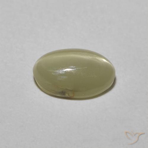 Crisoberilo Olho de Gato Amarelo Creme Pálido Natural 0.82ct, oval, Opaco