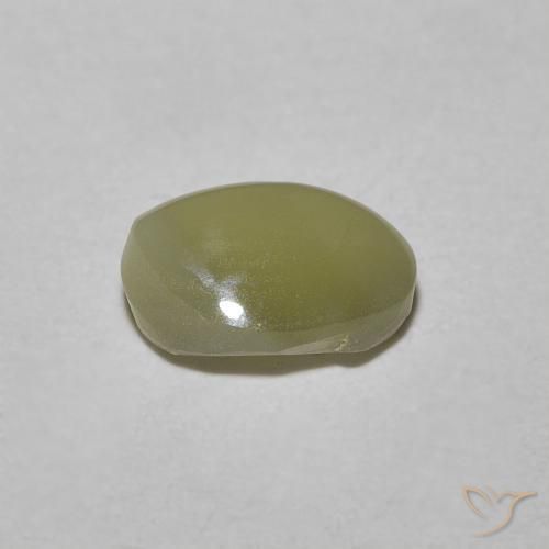 Crisoberilo Olho de Gato Amarelo Creme Pálido Natural 0.82ct, Corte Oval, Translúcido
