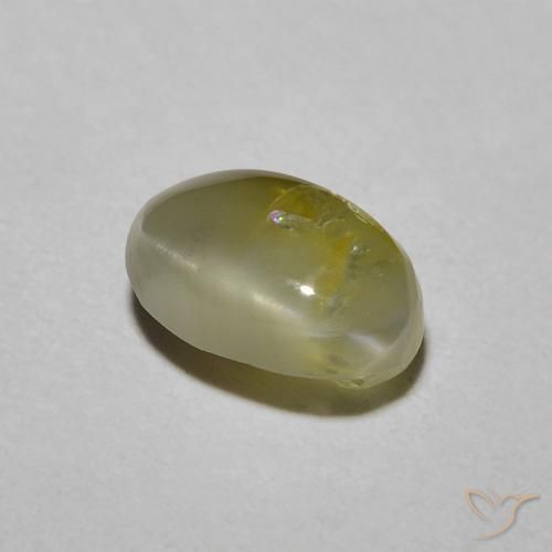 Crisoberilo Olho de Gato amarelo médio Natural 1.72ct, oval, Translúcido