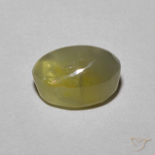 Crisoberilo Olho de Gato amarelo médio Natural 1.72ct, oval, Translúcido
