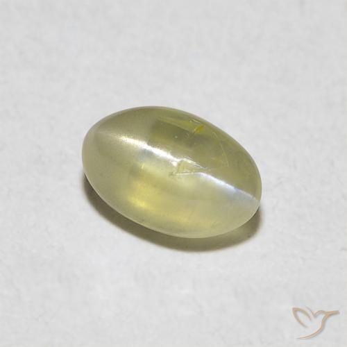 Crisoberilo Olho de Gato Amarelo Creme Pálido Natural 0.48ct, oval, Translúcido