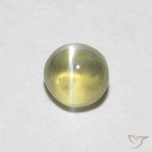 0.28ct Natural Amarelo claro Crisoberilo Olho de Gato, oval, Translúcido