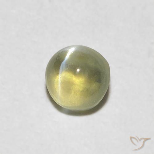 Crisoberilo Olho de Gato Amarelo claro Natural 0.28ct, oval, Translúcido