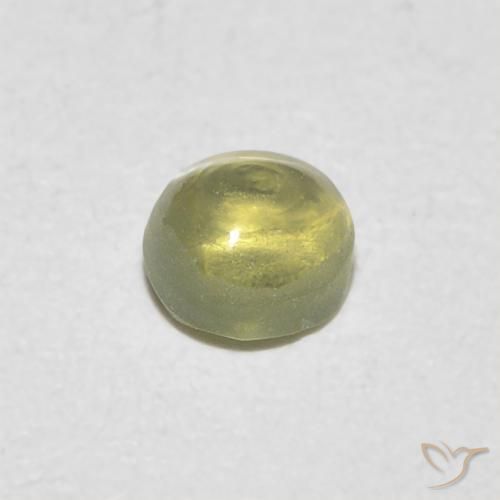Crisoberilo Olho de Gato Amarelo claro Natural 0.28ct, oval, Translúcido