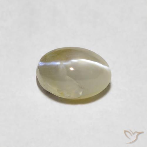 0.41ct Natural Luz amarela Crisoberilo Olho de Gato, oval, Translúcido
