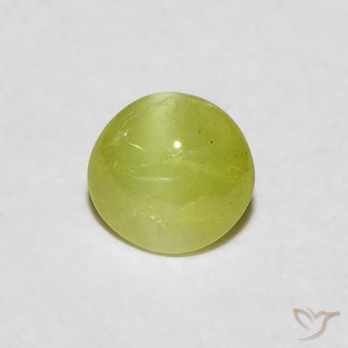 0.31ct Natural amarelo médio Crisoberilo Olho de Gato, oval, Translúcido