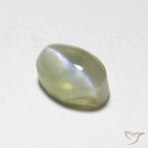 0.87ct Natural Luz amarela Crisoberilo Olho de Gato, oval, Translúcido