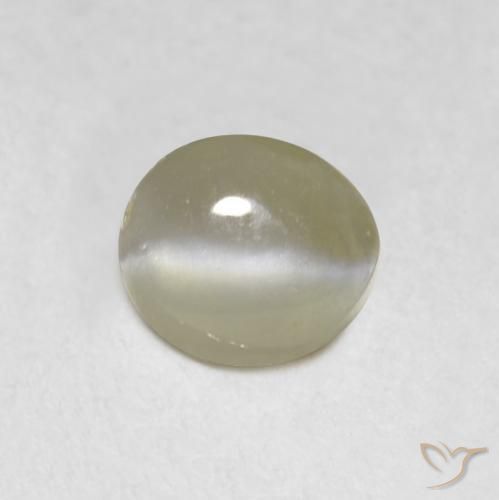 0.70ct Natural Luz amarela Crisoberilo Olho de Gato, oval, Translúcido