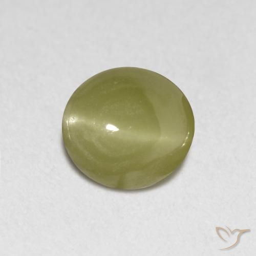 Chrysoberyl cat's eye amarelo natural 0,40ct, corte oval, translúcido