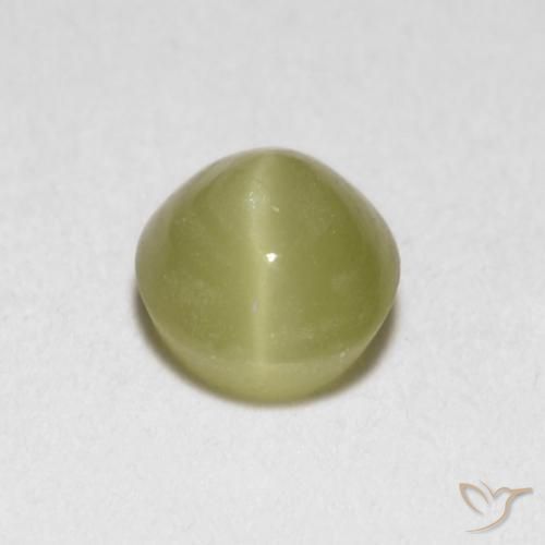 Chrysoberyl cat's eye amarelo natural 0,40ct, corte oval, translúcido