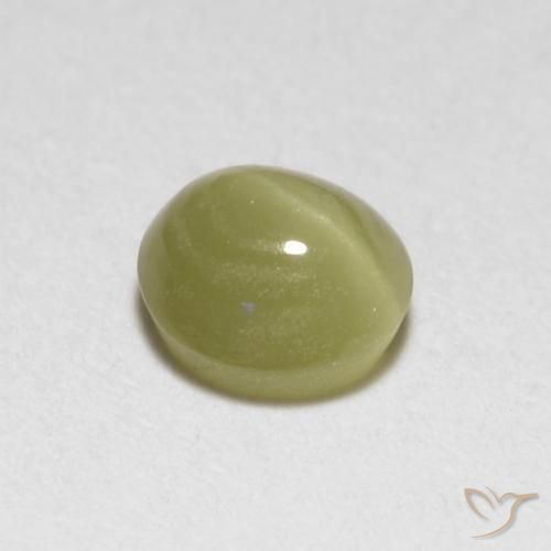 Chrysoberyl cat's eye amarelo natural 0,40ct, corte oval, translúcido