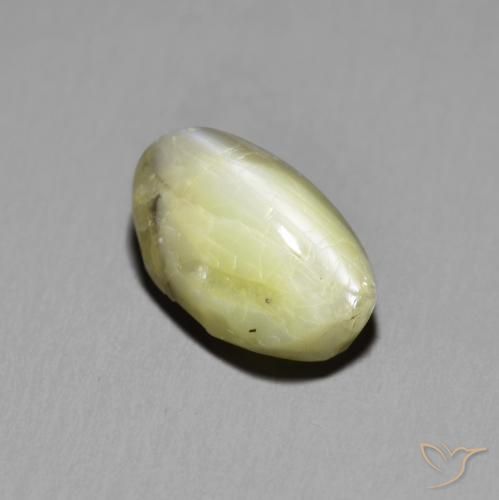 Crisoberilo Olho de Gato amarelo médio Natural 2.67ct, oval, Translúcido