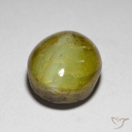 Crisoberilo Olho de Gato Limão amarelo Natural 7.76ct, oval, Translúcido
