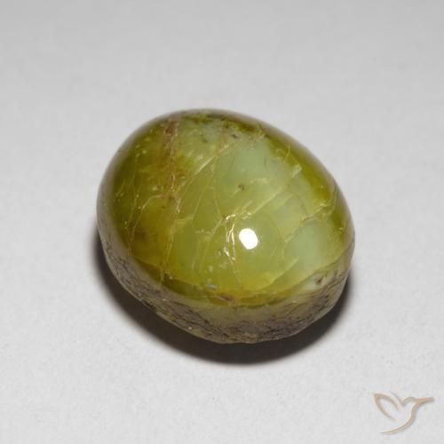 Crisoberilo Olho de Gato Limão amarelo Natural 7.76ct, oval, Translúcido