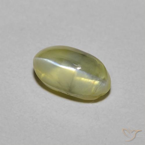 Crisoberilo Olho de Gato amarelo médio Natural 1.34ct, oval, Translúcido