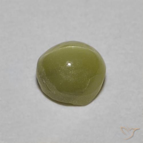 Crisoberilo Olho de Gato Verde amarelado Natural 0.52ct, oval, Translúcido