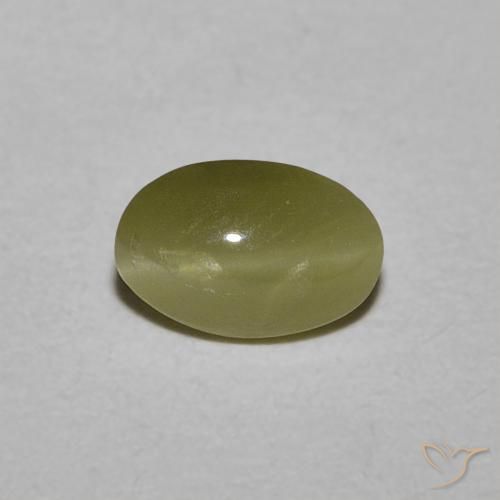 0.54ct Natural Verde amarelado Crisoberilo Olho de Gato, oval, Translúcido
