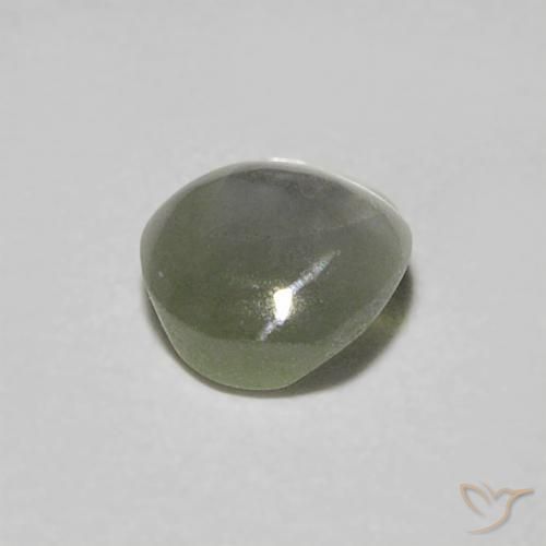 Crisoberilo Olho de Gato cinza médio Natural 0.47ct, Corte Oval, Translúcido