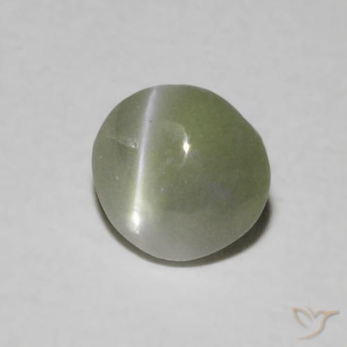 Crisoberilo Olho de Gato Verde acinzentado Natural 0.55ct, oval, Translúcido