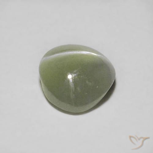 Crisoberilo Olho de Gato Verde acinzentado Natural 0.55ct, oval, Translúcido