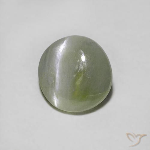 Crisoberilo Olho de Gato Verde Terroso Natural 0.39ct, Redondo, Translúcido