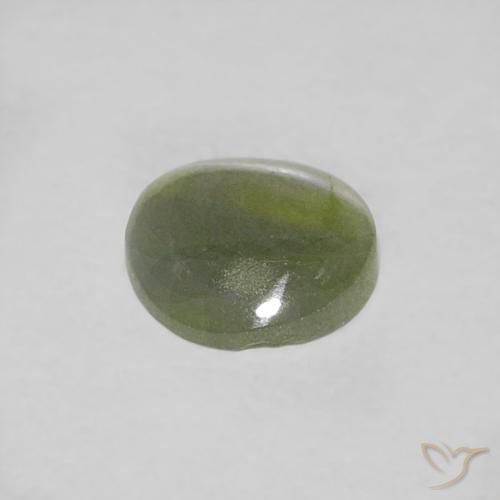 Crisoberilo Olho de Gato Verde Terroso Natural 0.39ct, Redondo, Translúcido