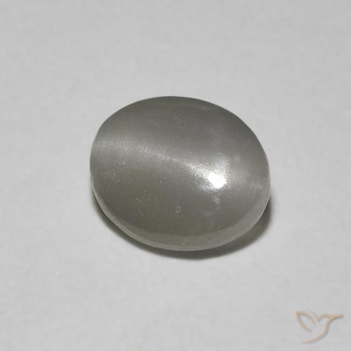 Crisoberilo Olho de Gato Cinza muito claro Natural 0.66ct, oval, Translúcido