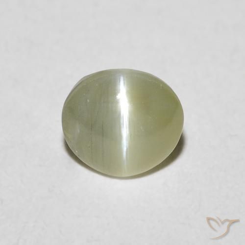 0.72ct Natural Verde Terroso Crisoberilo Olho de Gato, oval, Translúcido