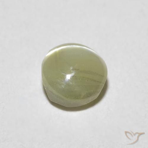 Crisoberilo Olho de Gato Verde Terroso Natural 0.72ct, oval, Translúcido