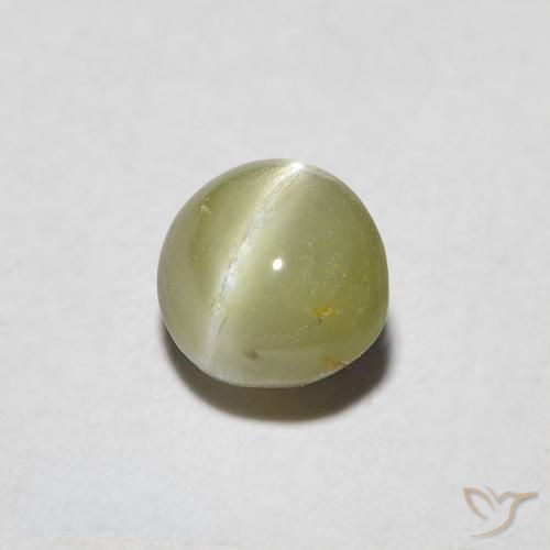 Crisoberilo Olho de Gato Verde Floresta Quente Natural 0.48ct, oval, Translúcido