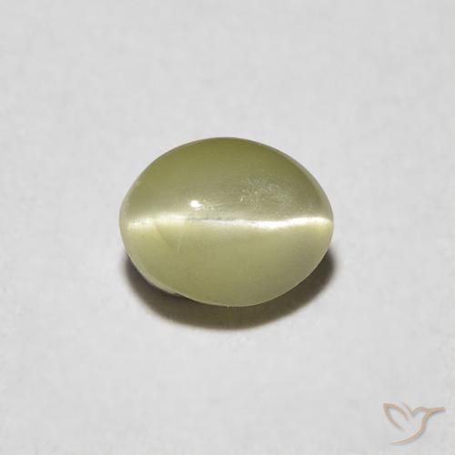 0.39ct Natural Verde amarelado Crisoberilo Olho de Gato, oval, Translúcido