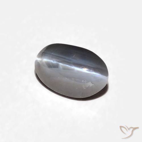 Crisoberilo Olho de Gato cinza médio Natural 0.70ct, oval, Opaco