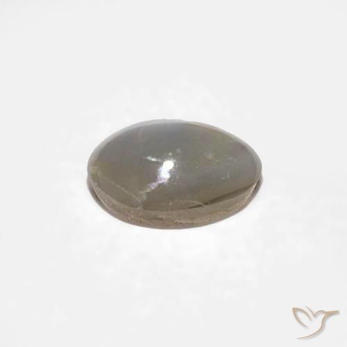 Crisoberilo Olho de Gato Cinza muito claro Natural 0.34ct, oval, Opaco