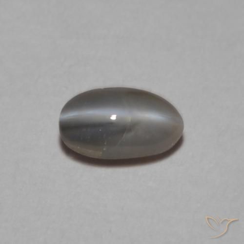 Crisoberilo Olho de Gato Cinza prateado Natural 0.26ct, oval, Opaco
