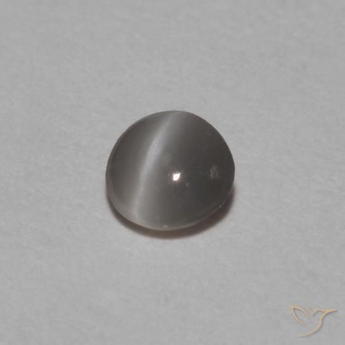 Chrysoberyl cat's eye cinza natural 0,15ct, corte oval, opaco