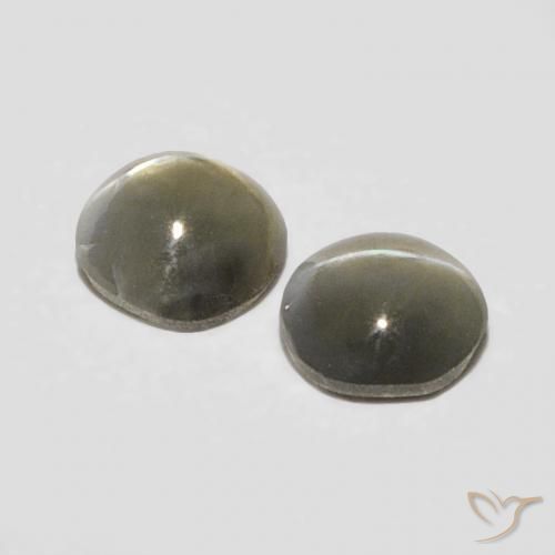 Pedras preciosas de Crisoberilo Olho de Gato Cinza muito claro natural de 0.38 ct, Corte Oval, Opaco