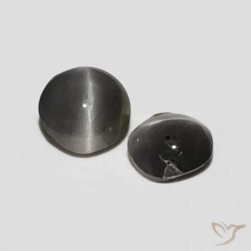Pedras preciosas de Crisoberilo Olho de Gato preto acinzentado natural de 0.30 ct, oval, Opaco