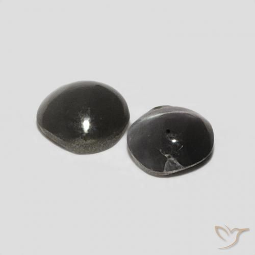 Pedras preciosas de Crisoberilo Olho de Gato preto acinzentado natural de 0.30 ct, oval, Opaco