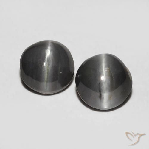 Pedras preciosas de Crisoberilo Olho de Gato cinza médio natural de 0.76 ct, oval, Opaco