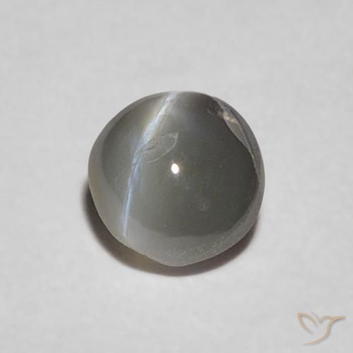 Crisoberilo Olho de Gato Medium Dark-Gray Natural 0.37ct, oval, Opaco